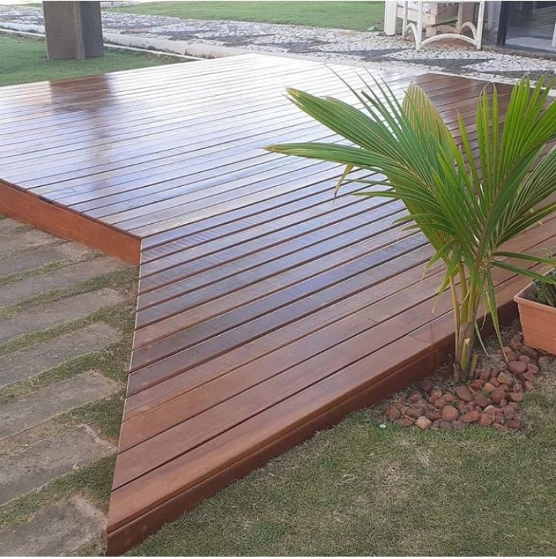 Deck Modulado de Madeira Plataforma - Deck de Madeira para Jardim